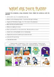 English Worksheet: WHAT ARE YOUR PLANS?