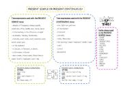 English Worksheet: present simple and present continuous time expressions