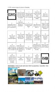 English Worksheet: Boardgame Present Perfect Talking about travels