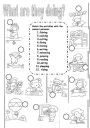 English Worksheet: Actions : verbs -ing