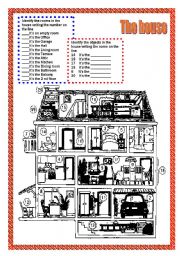 English Worksheet: The house Furniture and Rooms