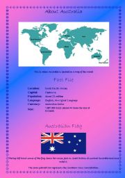 Australia - (( 5 pages )) -Political, Physical, Landmarks - elementary to intermediate - editable
