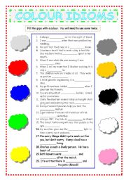 English Worksheet: Colour Idioms