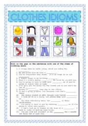 English Worksheet: clothes idioms