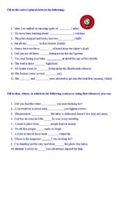 Plurals worksheet 