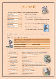 English Worksheet: Crime - vocabulary