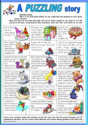 English Worksheet: a PUZZLING story, or story in PUZZLES (part 2)