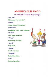 English Worksheet: American Slang 3 (or 