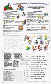 English Worksheet: Simple Present or Present Continuous?