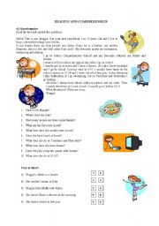 English Worksheet: A letter - Reading and comprehension 2