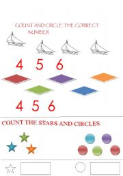 English Worksheet: DIFFRENCE BETWEEN BIG AND SMALL . ALSO COUNTING  UPTO 6