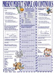 English Worksheet: The present perfect simple and continuous