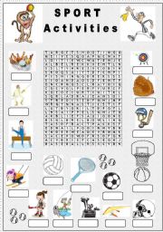 English Worksheet: Sports word search