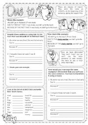 English Worksheet: Due to