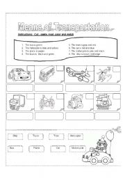 English Worksheet: Means of transportation