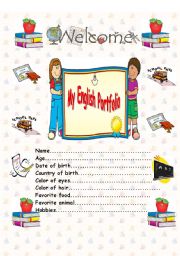 English Worksheet: English Portfolio Cover