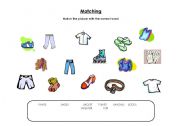 English Worksheet: Matching Clothes