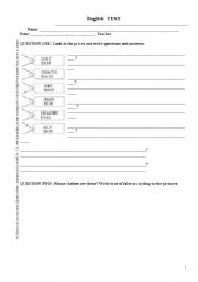 English worksheet: Test for young students