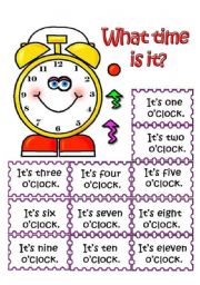 English Worksheet: What time is it? Pair work