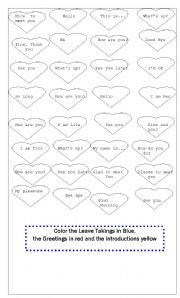 English worksheet: Greetings, Introductions, Leave Takings, I 