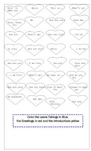 English Worksheet: Greetings, Introductions, Leave Takings, I 