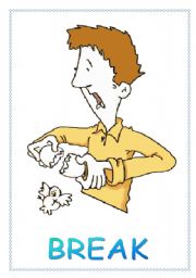 English Worksheet: Kitchen Verbs Flash Cards