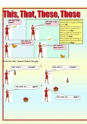 Demonstrative pronouns, this,that, these, those