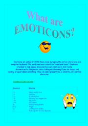 English Worksheet: What are emoticons?