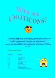 English worksheet: What are emoticons?