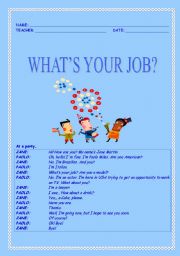English Worksheet: Whats your job?
