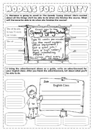 English Worksheet: Modals