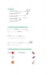 English worksheet: This/ that/ a/ an