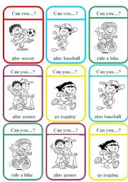 English Worksheet: I can memory game