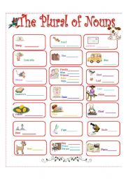 English Worksheet: THE PLURAL OF NOUNS 1/4
