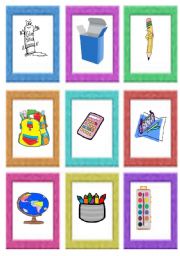 English Worksheet: CARD GAME: have got + school supplies: students practice all the time 1/2