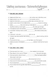 English worksheet: Linking sentences