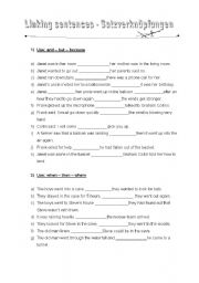 English Worksheet: Linking sentences