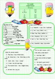 English Worksheet: To have (Present simple)