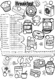 English Worksheet: BREAKFAST PUZZLE