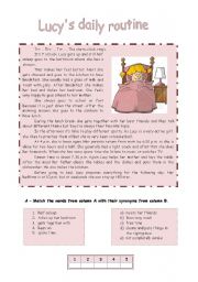 English Worksheet: Lucy�s daily routine
