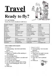 English Worksheet: Travel - Ready to fly? All about airports and flying