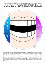 English Worksheet: Toothy Spelling Game