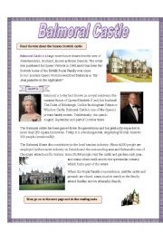 English Worksheet: Balmoral Castle