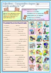 English Worksheet: Adjectives - comparative degree words ending in -er