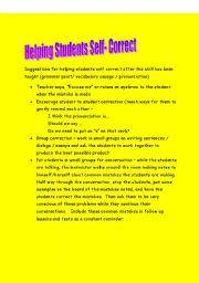 Helping Students Self Correct
