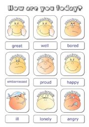 English Worksheet: How are you today?