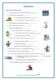 Question Tags Worksheet. Grammar and Speaking. For Adult Learners