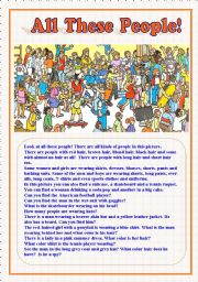 English Worksheet: ALL THESE PEOPLE!