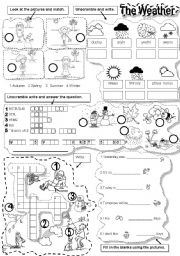 English Worksheet: WEATHER ACTIVITIES