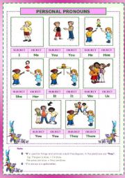 English Worksheet: Personal pronouns 